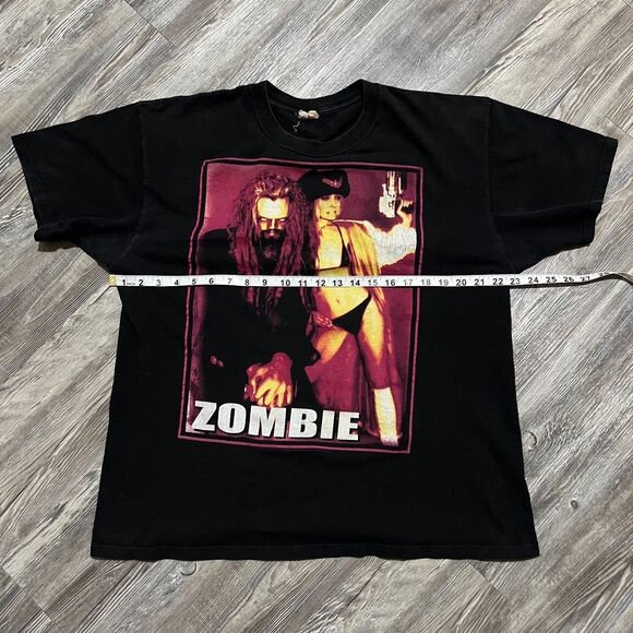 Vintage Rob Zombie Band Tee Featuring Sheri Moon Zombie Black XL - Picture 4 of 6